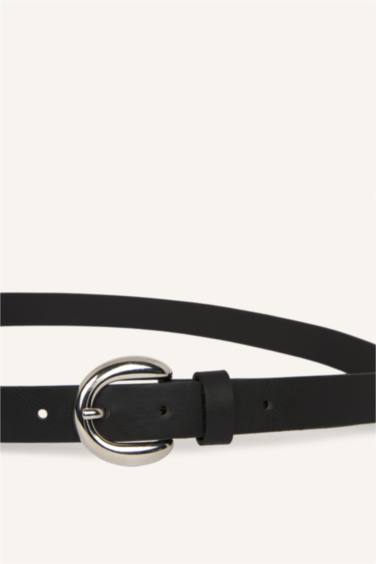 Kadın Oval Toka Suni Deri Günlük Kemer - Görsel 2