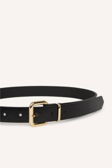 Kadın Oval Toka Suni Deri Günlük Kemer - Görsel 2