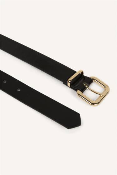 Kadın Oval Toka Suni Deri Günlük Kemer - Görsel 3