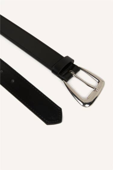 Kadın Dikdörtgen Toka Suni Deri Günlük Kemer - Görsel 3