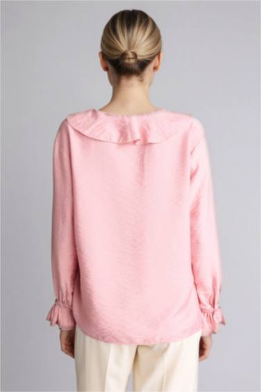 Regular Fıt Uzun Kollu Bluz - Görsel 4