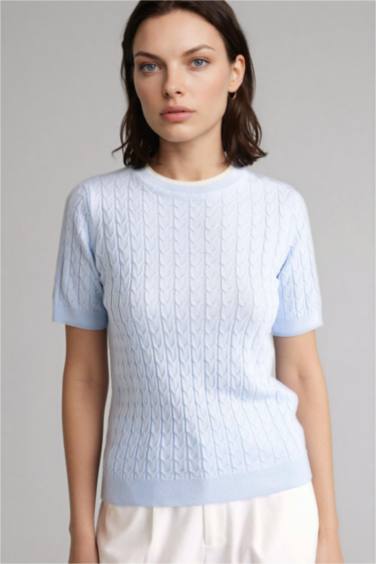 Regular Fıt Bisiklet Yaka Kazak