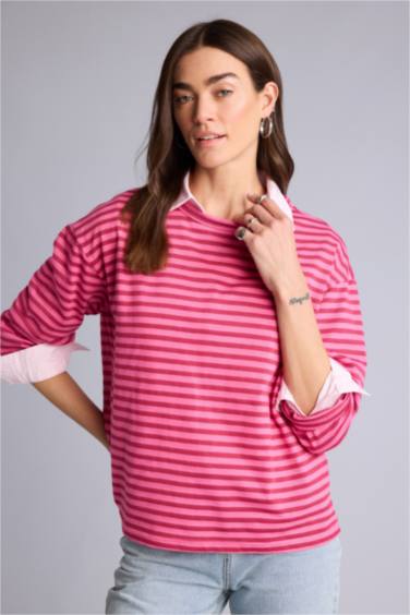 Çizgili Uzun Kollu Tişört