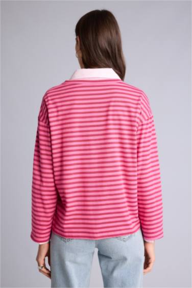 Çizgili Uzun Kollu Tişört - Görsel 6