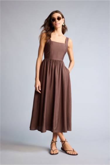 Askılı Midi Elbise