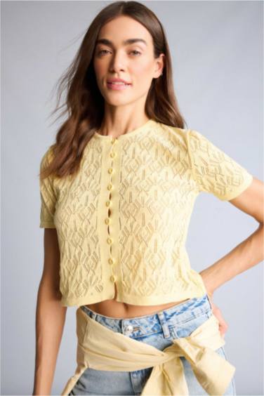 Ajurlu Kısa Kollu Hırka