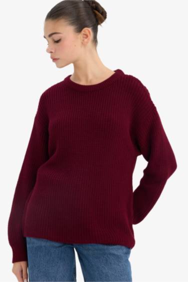 بلوز صوف قصة عادية بياخة مستديرة