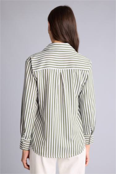 Çizgili Uzun Kollu Gömlek - Görsel 6