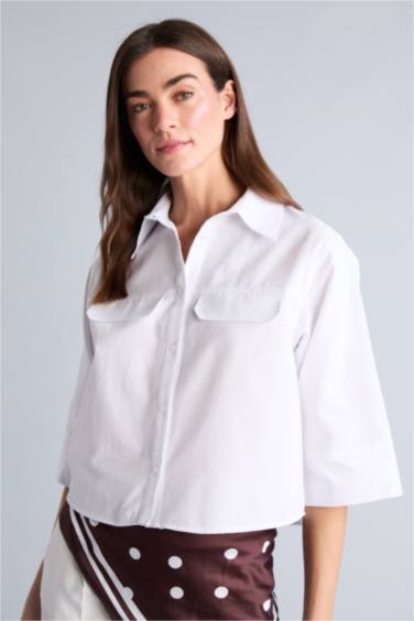 Overshırt Fıt Kısa Kollu Gömlek - Görsel 3