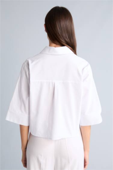 Overshırt Fıt Kısa Kollu Gömlek - Görsel 5