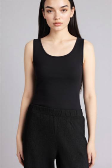 Slım Fıt Basıc Yuvarlak Yaka Atlet