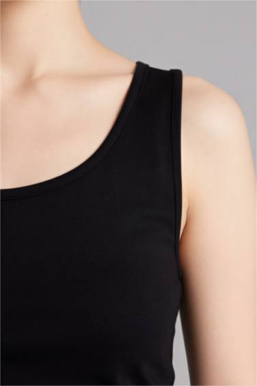 Slım Fıt Basıc Yuvarlak Yaka Atlet - Görsel 4