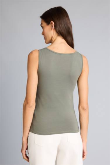 Slım Fıt Basıc Yuvarlak Yaka Atlet - Görsel 4