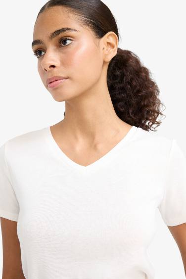 Slim Fit V-Neck Basic T-Shirt