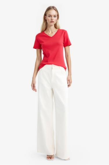 Slim Fit V-Neck Basic T-Shirt