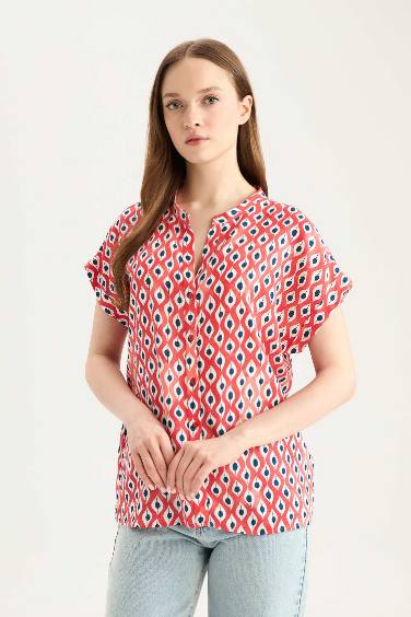 Regular Fit Patterned Short Sleeve Shirt
