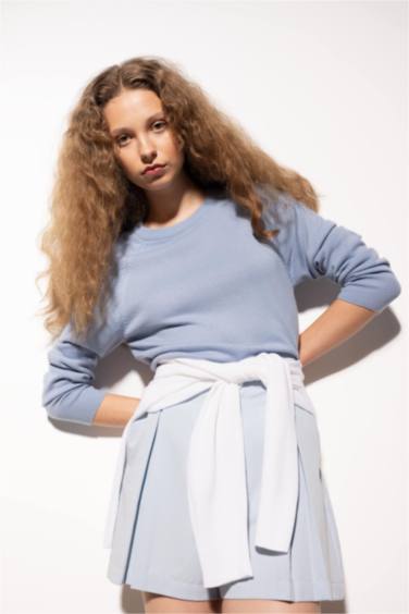 Regular Fit Crew Neck Basic Pullover