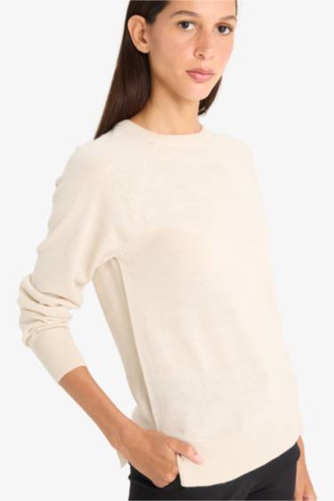 Relax Fit Crew Neck Basic Knit Pullover