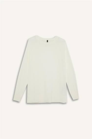 Relax Fit Crew Neck Basic Knit Pullover