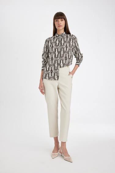 Regular Fit Desenli Uzun Kollu Gömlek