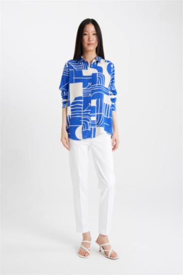 Regular Fit Desenli Uzun Kollu Gömlek