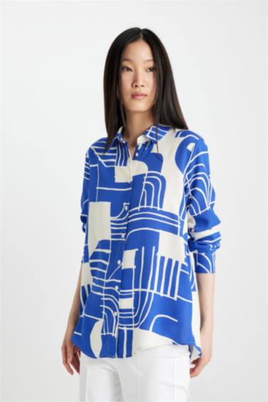 Regular Fit Desenli Uzun Kollu Gömlek