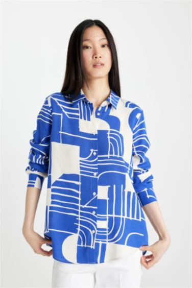 Regular Fit Desenli Uzun Kollu Gömlek