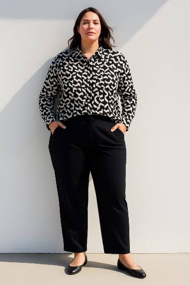 Regular Fit Desenli Uzun Kollu Gömlek