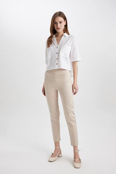 Valentina Sigaret Normal Waist Satin Trousers