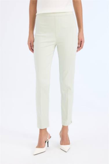 Sigaret Saten Kumaş Pantolon Normal Bel Düz Paça