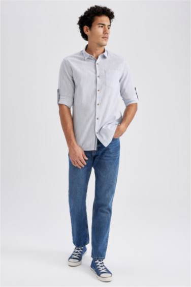 Рубашка приателнного кроя из поплина