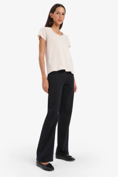 Regular Fit V Neck Basic Short Sleeve T-Shirt