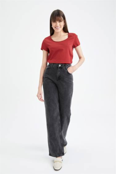 T-Shirt À Manches Courtes Coupe Régulière Col Ras Du Cou