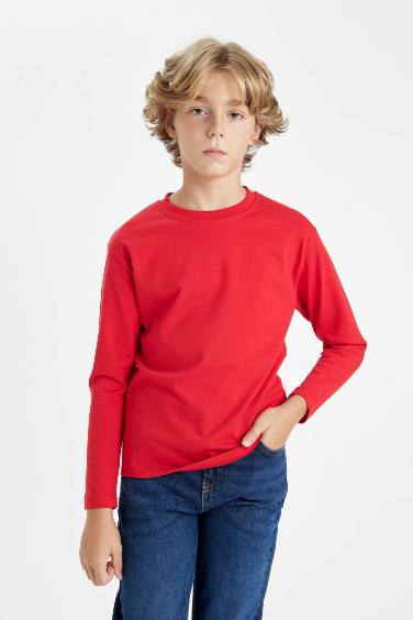 Boy Crew Neck Long Sleeve School T-Shirt