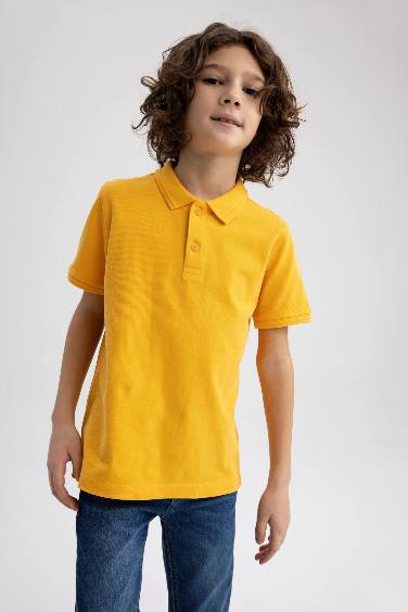 Boy Regular Fit Polo Neck Pique Short Sleeved Polo T-Shirt