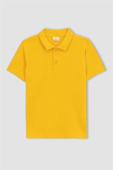 Boy Regular Fit Polo Neck Pique Short Sleeved Polo T-Shirt