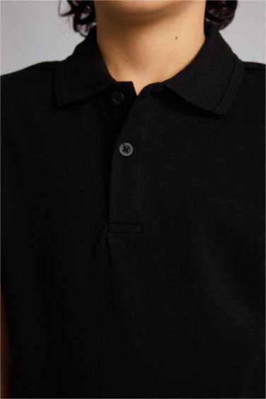 Polo Yaka Basic Düz Pike Kısa Kollu Tişört Erkek Çocuk