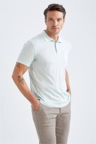 поло жаға микро принт жоғары Поло