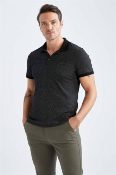 поло жаға микро принт жоғары Поло