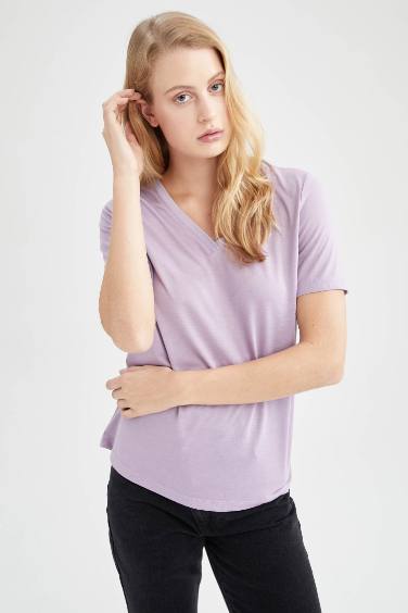 Relax Fit V Neck Short Sleeve T-Shirt