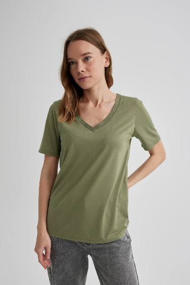 Regular Fit V-Neck Short Sleeve T-Shirt