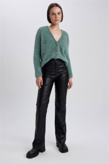 Oversize Geniş Kalıp V Yaka Triko Hırka