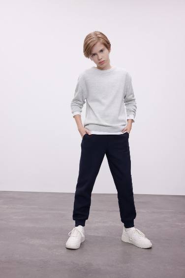 Boy Navy Blue School Sweatpants