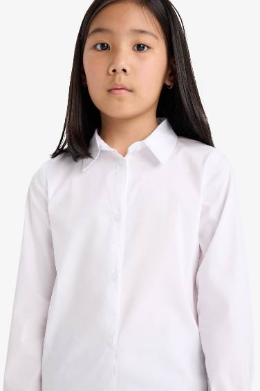 Girl Slim Fit Bengalin Long Sleeve Shirt