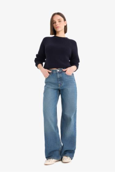 Regular Fit Crew Neck Basic Knit Pullover