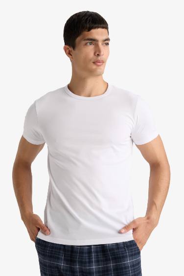 Slim Fit Dar Kesim Bisiklet Yaka Üst