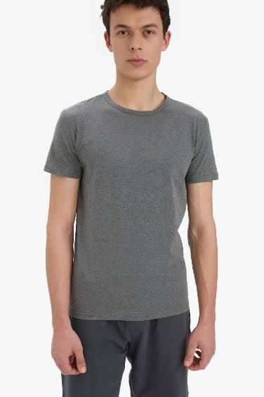 Slim Fit Dar Kesim Bisiklet Yaka Üst