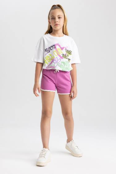 Girl Sweatshirt Fabric Shorts