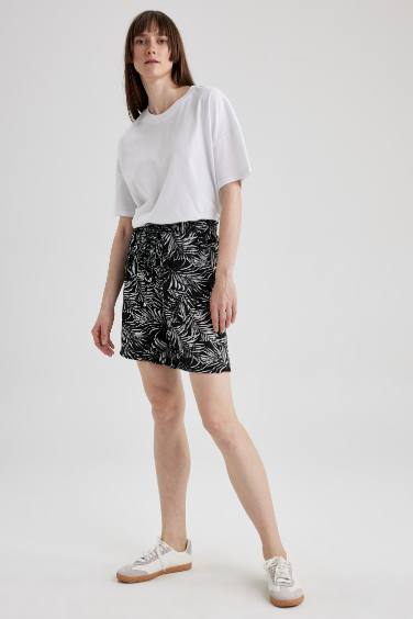 High Waist Wide Leg Viscose Shorts