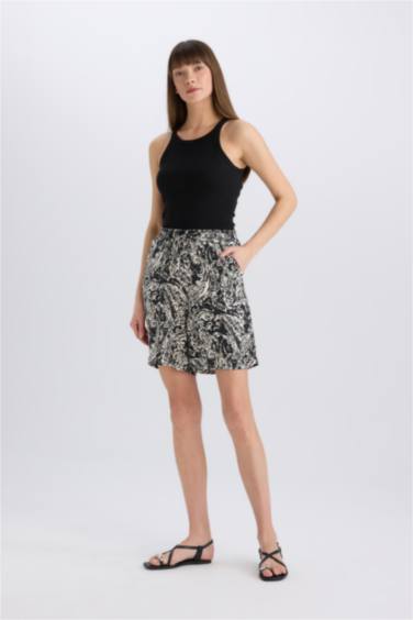 Viscose High Waist Wide Leg Shorts